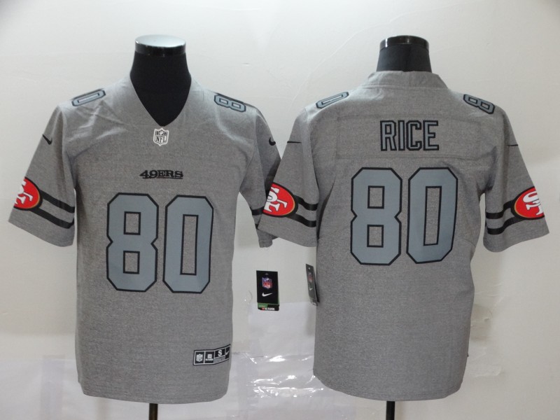 Men's San Francisco 49ers Jerry Rice #80 Gray Jersey